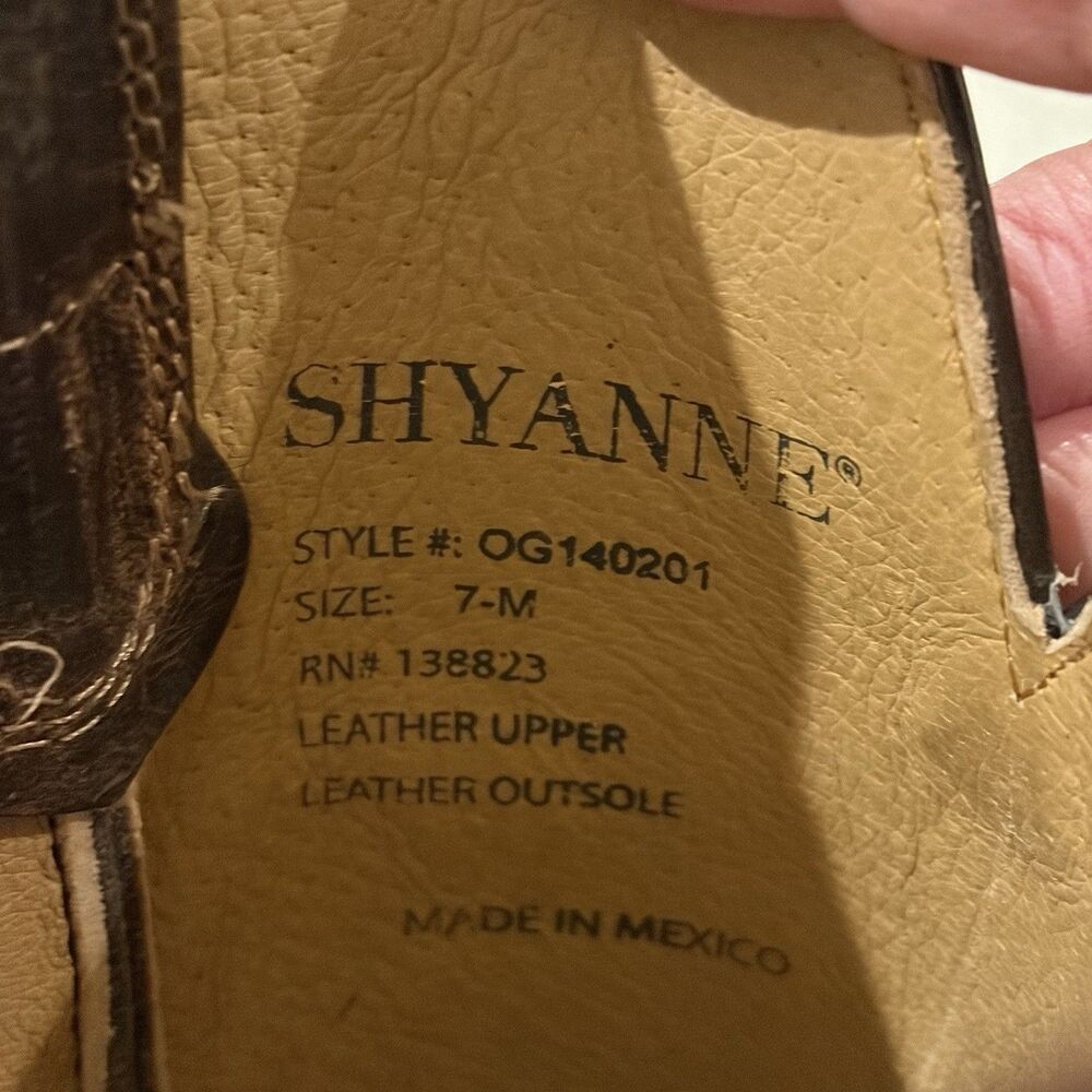 NWOT Shyanne Loretta Western Boot Brown Leather Women 7 Snip Toe Cowgirl Cowboy - Picture 9 of 12